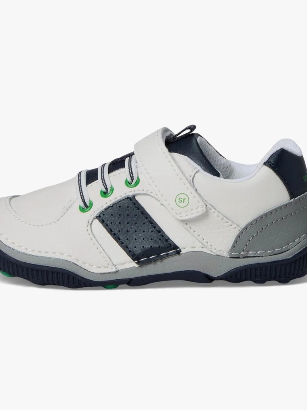 Stride Rite White, Navy & Green Kids Sneakers 011